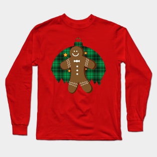 Gingerbread Man (green plaid ornament) Long Sleeve T-Shirt